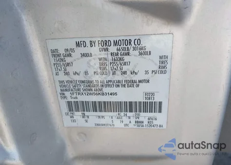 2006 Ford F-150 Stx/Xl/Xlt from USA, damaged, VIN 1FTRX12W56KB31495